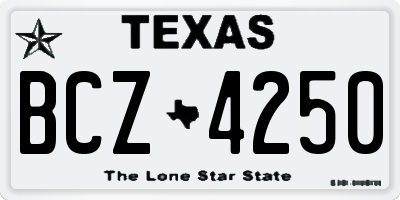 TX license plate BCZ4250
