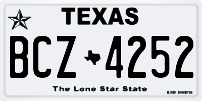 TX license plate BCZ4252