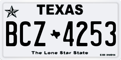 TX license plate BCZ4253