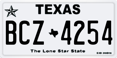TX license plate BCZ4254