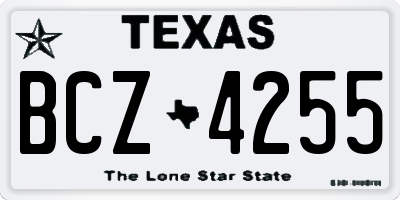 TX license plate BCZ4255