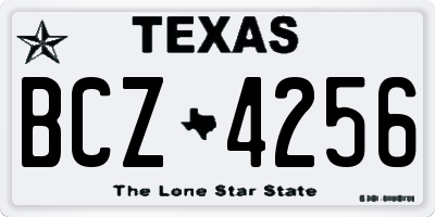 TX license plate BCZ4256