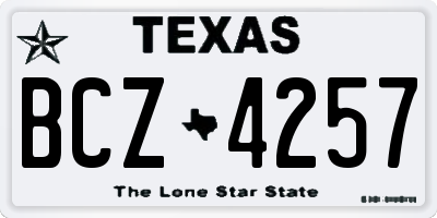 TX license plate BCZ4257