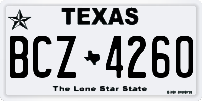 TX license plate BCZ4260