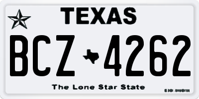 TX license plate BCZ4262