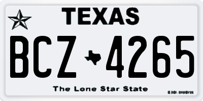 TX license plate BCZ4265