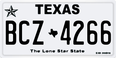 TX license plate BCZ4266