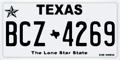 TX license plate BCZ4269