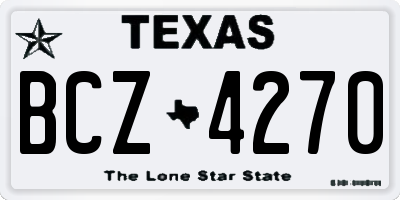 TX license plate BCZ4270
