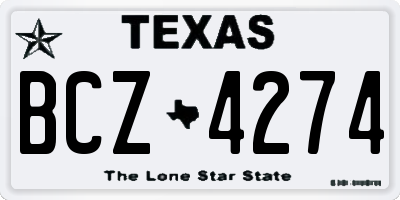 TX license plate BCZ4274