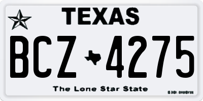 TX license plate BCZ4275