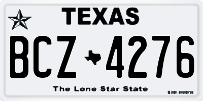 TX license plate BCZ4276
