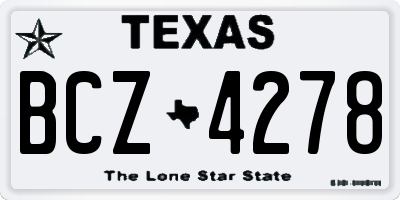 TX license plate BCZ4278