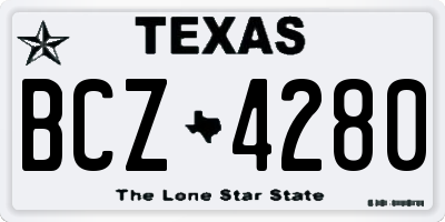 TX license plate BCZ4280