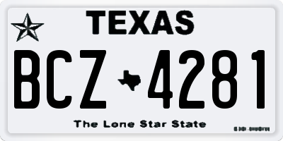 TX license plate BCZ4281