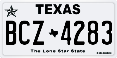 TX license plate BCZ4283