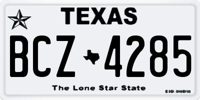 TX license plate BCZ4285