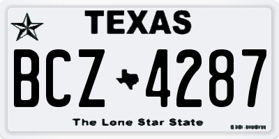 TX license plate BCZ4287