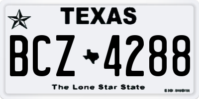 TX license plate BCZ4288