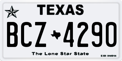 TX license plate BCZ4290