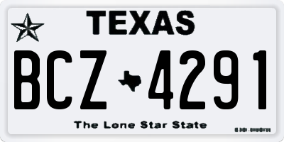 TX license plate BCZ4291