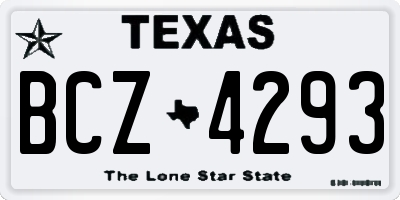 TX license plate BCZ4293