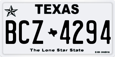 TX license plate BCZ4294