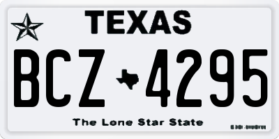 TX license plate BCZ4295