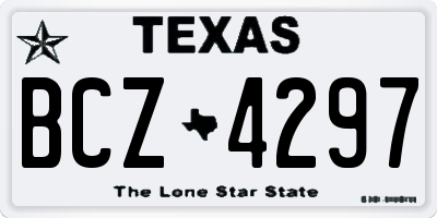 TX license plate BCZ4297