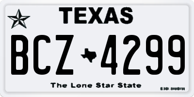 TX license plate BCZ4299