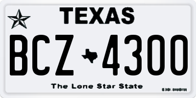 TX license plate BCZ4300