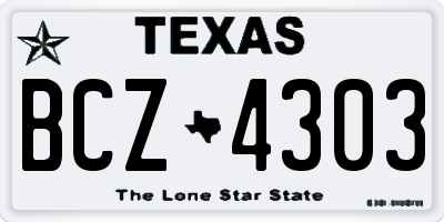 TX license plate BCZ4303