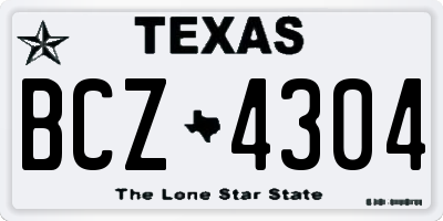 TX license plate BCZ4304