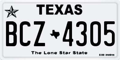 TX license plate BCZ4305