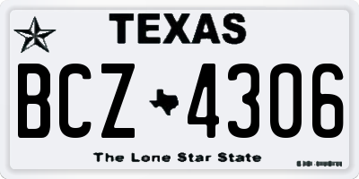 TX license plate BCZ4306