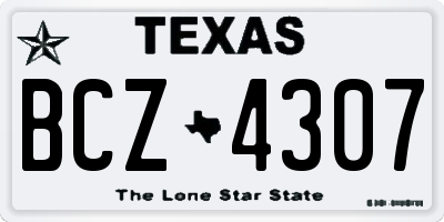 TX license plate BCZ4307