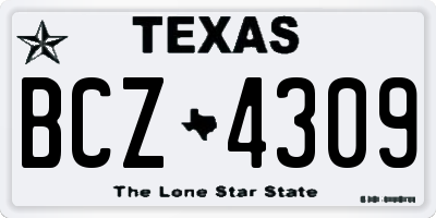 TX license plate BCZ4309