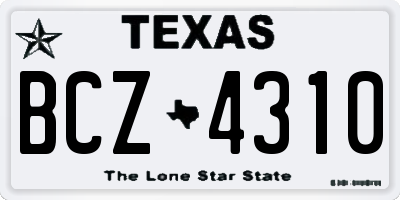 TX license plate BCZ4310