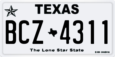 TX license plate BCZ4311
