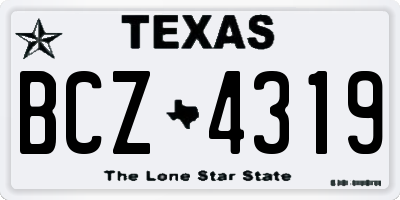TX license plate BCZ4319