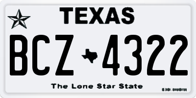 TX license plate BCZ4322