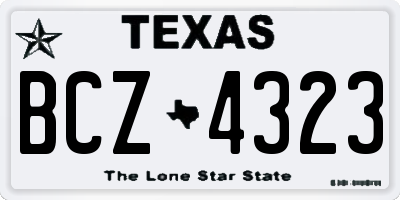 TX license plate BCZ4323