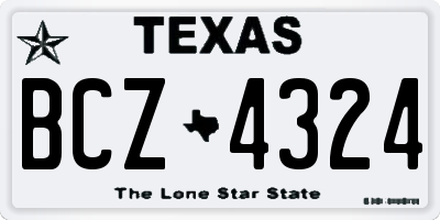 TX license plate BCZ4324