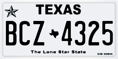 TX license plate BCZ4325