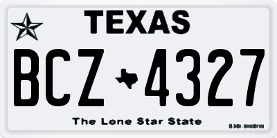 TX license plate BCZ4327