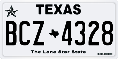 TX license plate BCZ4328