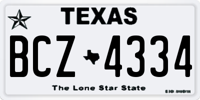 TX license plate BCZ4334