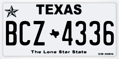 TX license plate BCZ4336