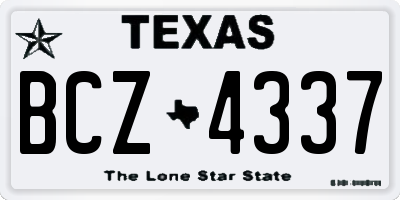 TX license plate BCZ4337