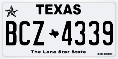 TX license plate BCZ4339